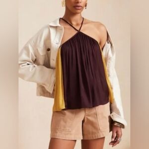 Banana Republic halter colorblock top XL